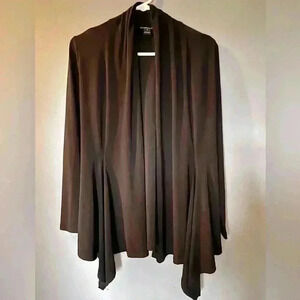 Clara S. Women's Sz S Casual Draped Open Front Long Sleeve Solid Cardigan